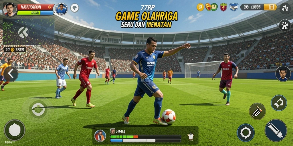 Tampilan gameplay seru dalam 77RP, penuh aksi olahraga.
