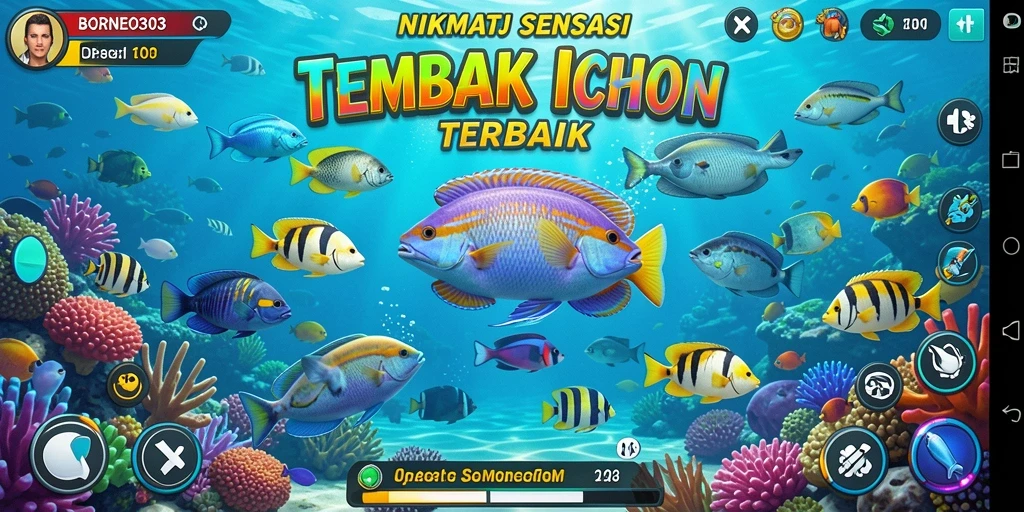 Screenshot gameplay BORNEO303 dengan aksi Tembak Ikan yang seru.
