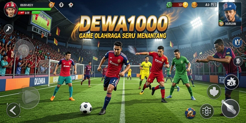Tangkapan layar DEWA1000 menampilkan aksi permainan olahraga yang seru dan kompetitif.