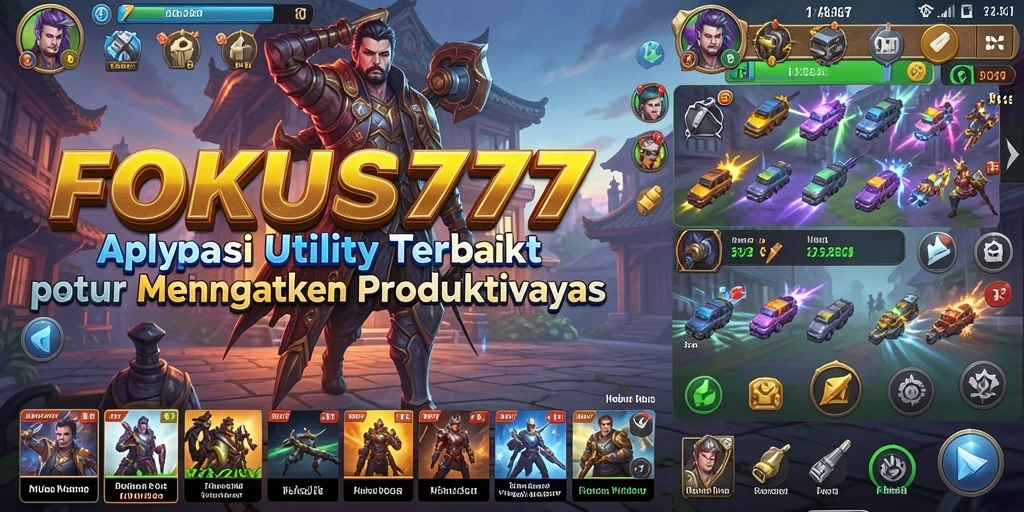 Screenshot utama FOKUS777 dengan tampilan antarmuka pengguna.