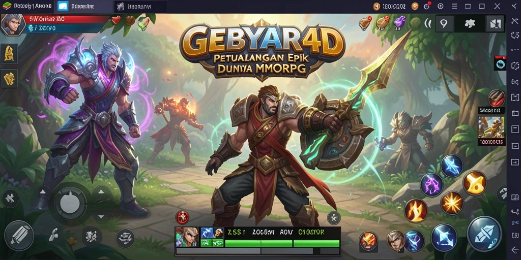 Screenshot utama GEBYAR4D menampilkan aksi pertempuran seru dalam game MMORPG.