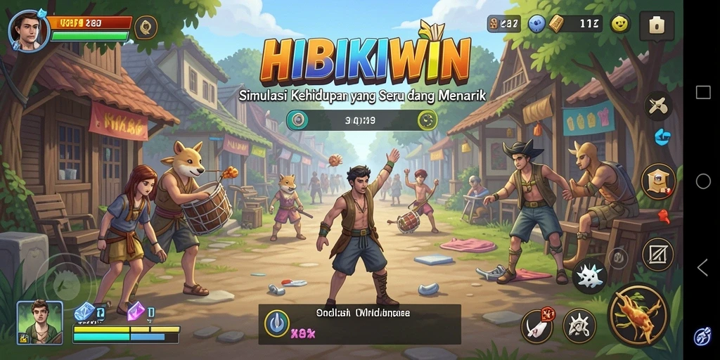 Tampilan gameplay HIBIKIWIN yang menarik dan interaktif.