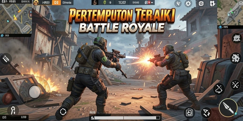 Screenshot gameplay HR89 menampilkan aksi pertempuran yang intens.