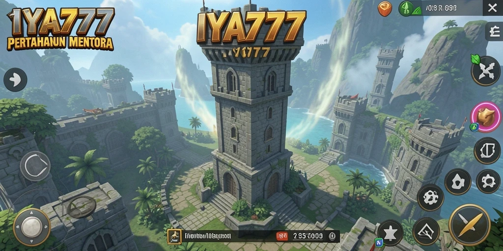 Tangkapan layar yang menampilkan gameplay Tower Defense yang menegangkan.