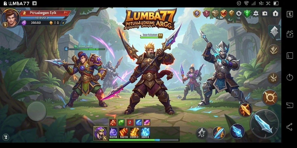 Screenshot menampilkan aksi pertempuran seru di LUMBA77.
