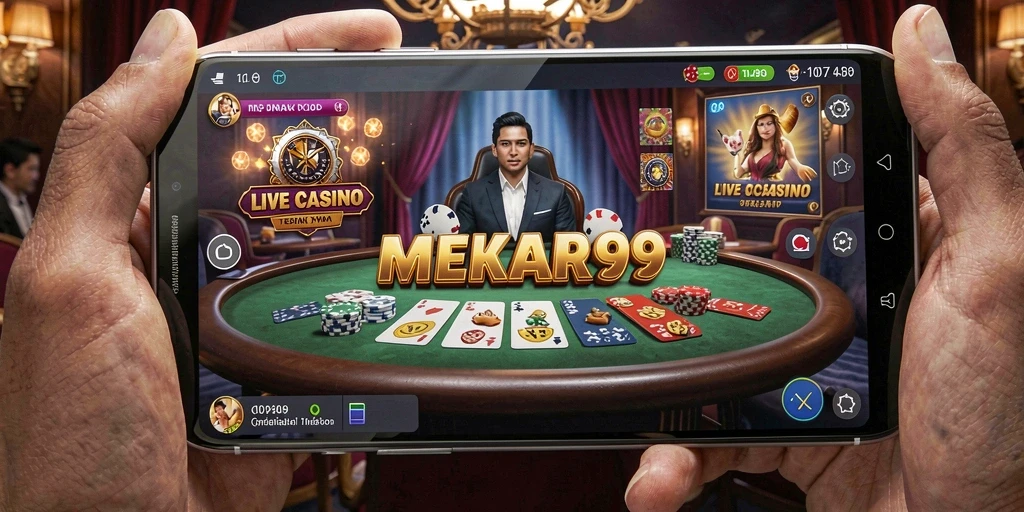 Gameplay Live Casino yang mendebarkan di MEKAR99, menampilkan dealer langsung yang profesional.