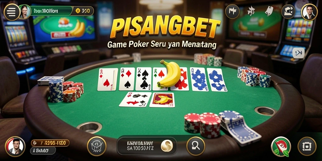Tampilan gameplay seru di PISANGBET dengan suasana poker yang realistik.