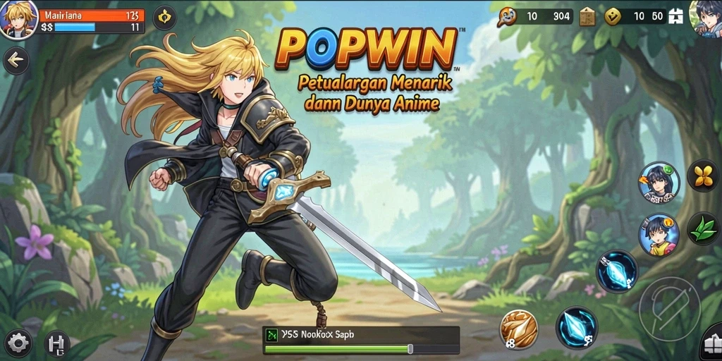 Screenshots menunjukkan aksi seru dan karakter menarik dalam gameplay Anime.