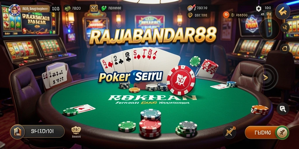 Tampilan gameplay poker seru di RAJABANDAR88 yang menegangkan.