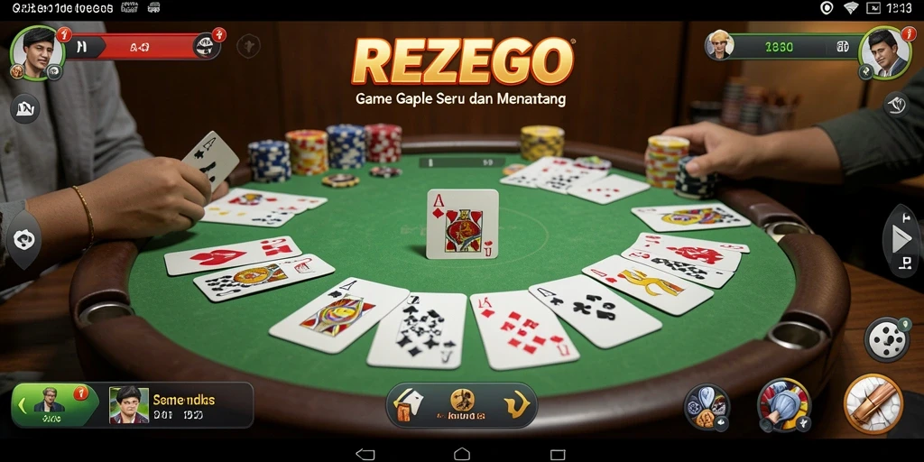 Tampilan permainan Gaple di REZEGO yang menarik dan interaktif.