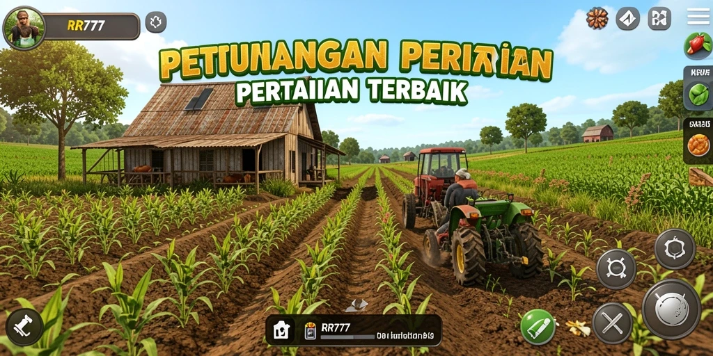 Tampilan gameplay menarik dari RR777 yang menunjukkan keseruan permainan pertanian.