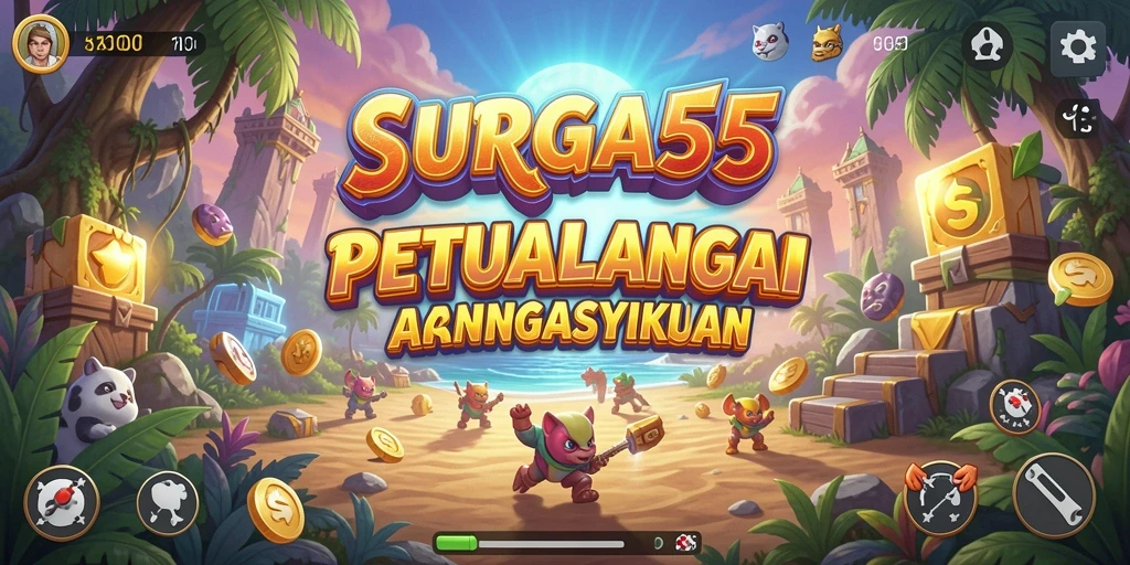 Tangkapan layar utama SURGA55 menunjukkan aksi seru dan gameplay Arcade yang menarik.