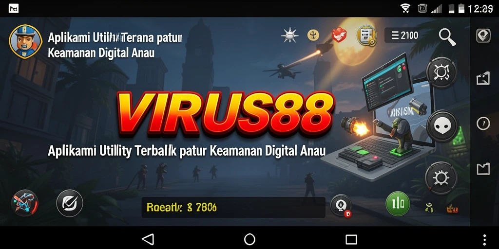 Tampilan antarmuka aplikasi VIRUS88 yang ramah pengguna.