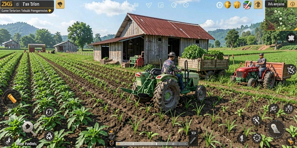 Gameplay ZK6 yang seru dan interaktif dalam pertanian.